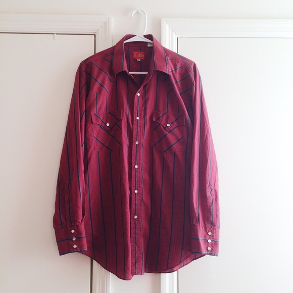 Vintage Other - Western Pin Striped Button Down Shirt
